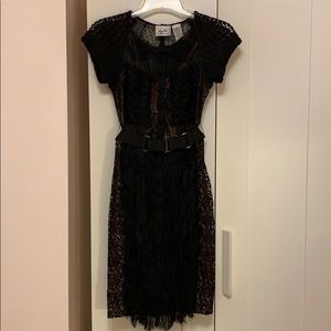 Beguile by Byron Lars Black Lace Textured Dress